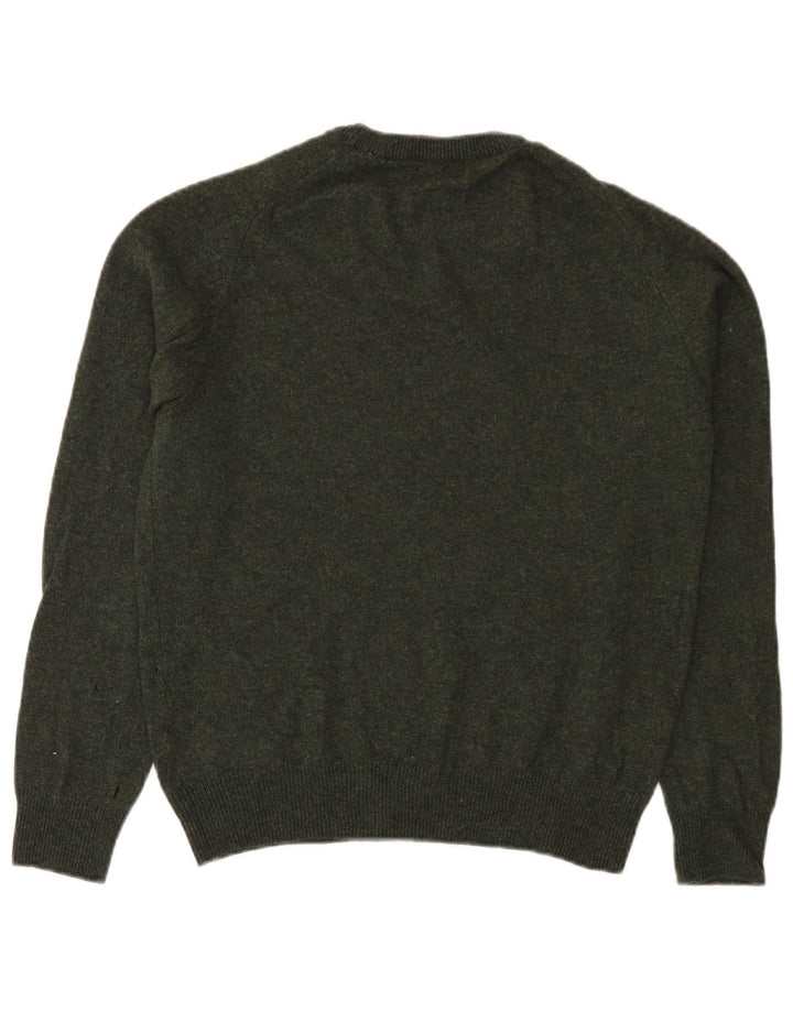 Marks & Spencer Mens Crew Neck Jumper Sweater Medium Green Wool