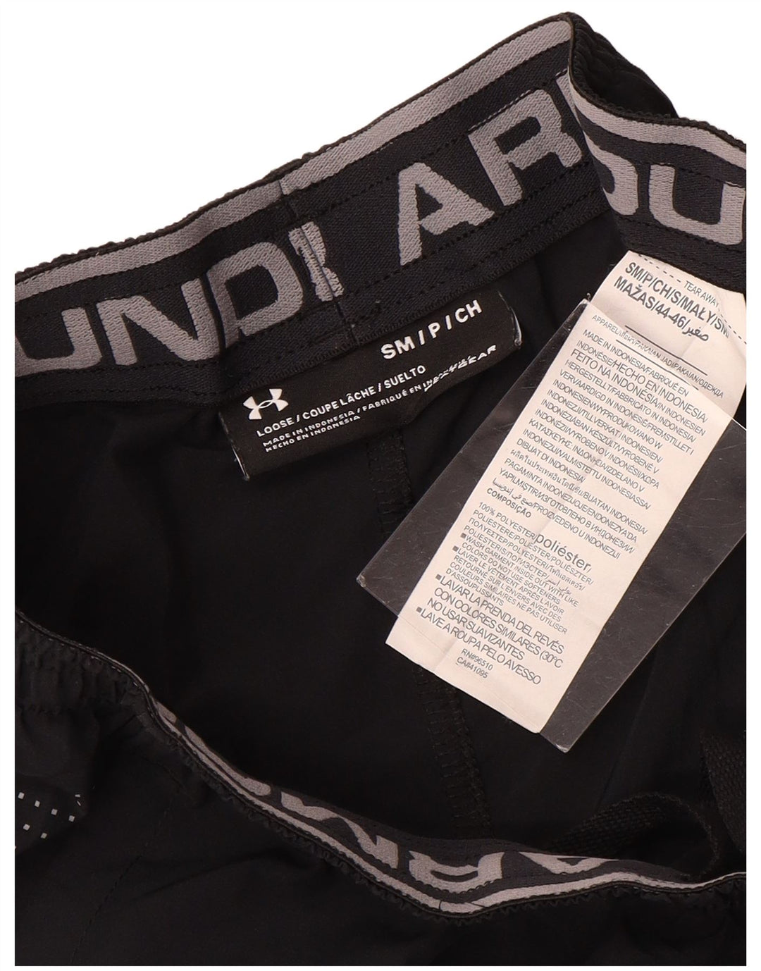 Under Armour Mens Heat Gear Sport Shorts Small Black Spotted Polyester