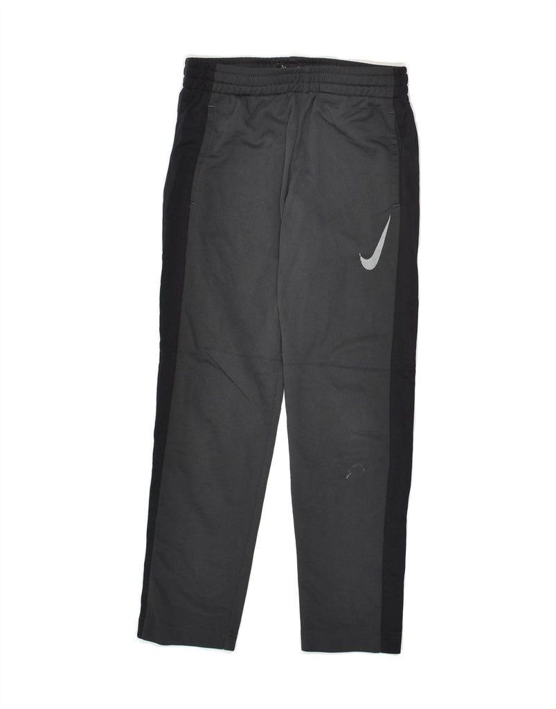 NIKE Boys Dri Fit Tracksuit Trousers 6-7 Years Large Grey Polyester | Vintage Nike | Thrift | Second-Hand Nike | Used Clothing | Messina Hembry 