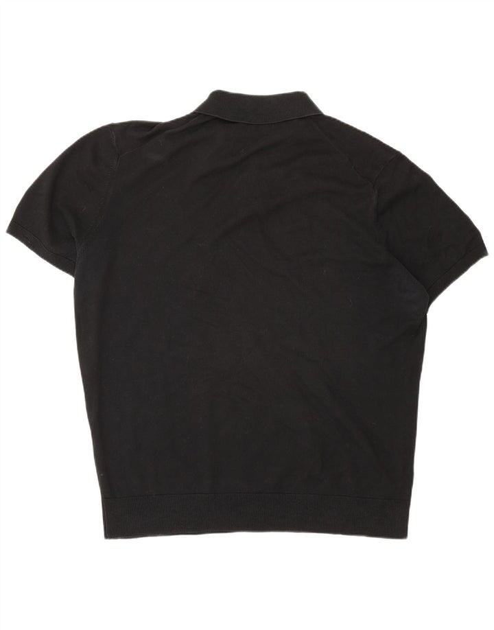 Zara Mens Polo Shirt Large Black