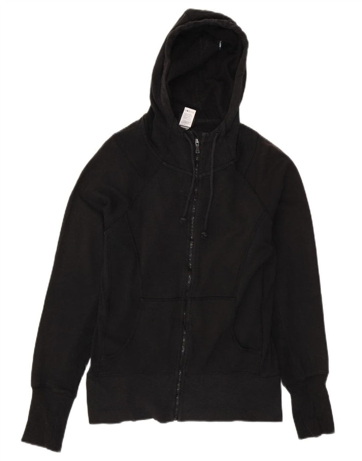 Reebok Womens Zip Hoodie Sweater UK 14 Medium Black Cotton