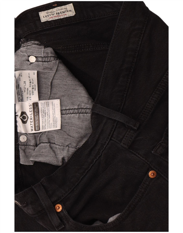 Levi's Womens 501 Straight Jeans  W27 L28 Black Cotton