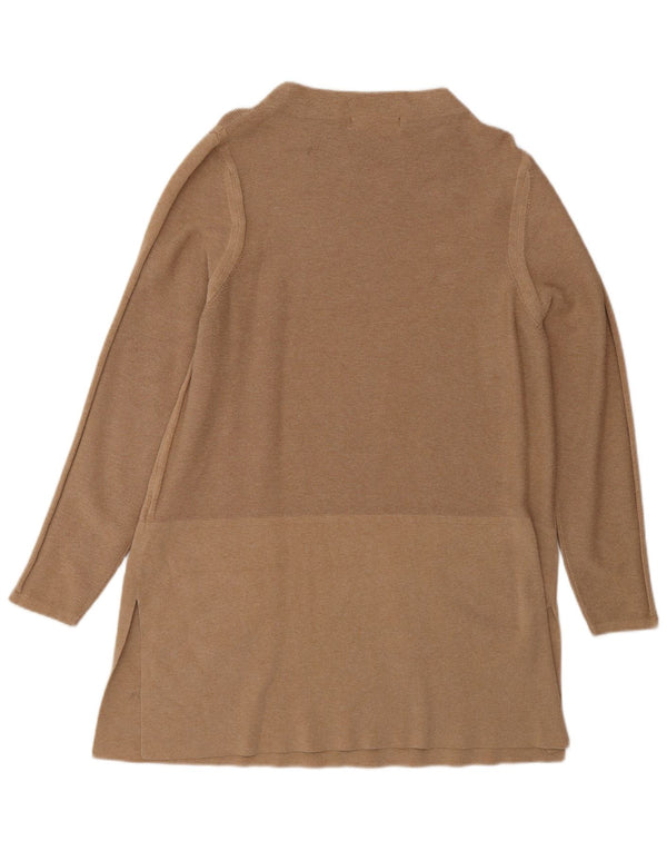 Marks & Spencer Womens Long Sleeve Jumper Dress UK 16 Large  Beige Cotton