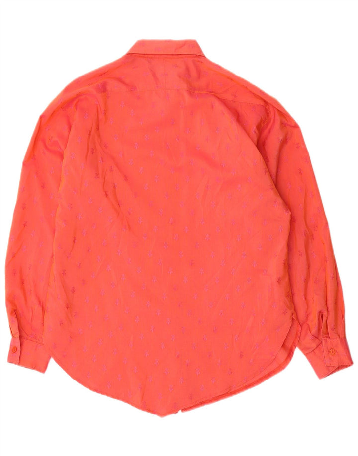 Vintage Womens Long Sleeve Shirt EU 38 Medium Red Flecked Cotton