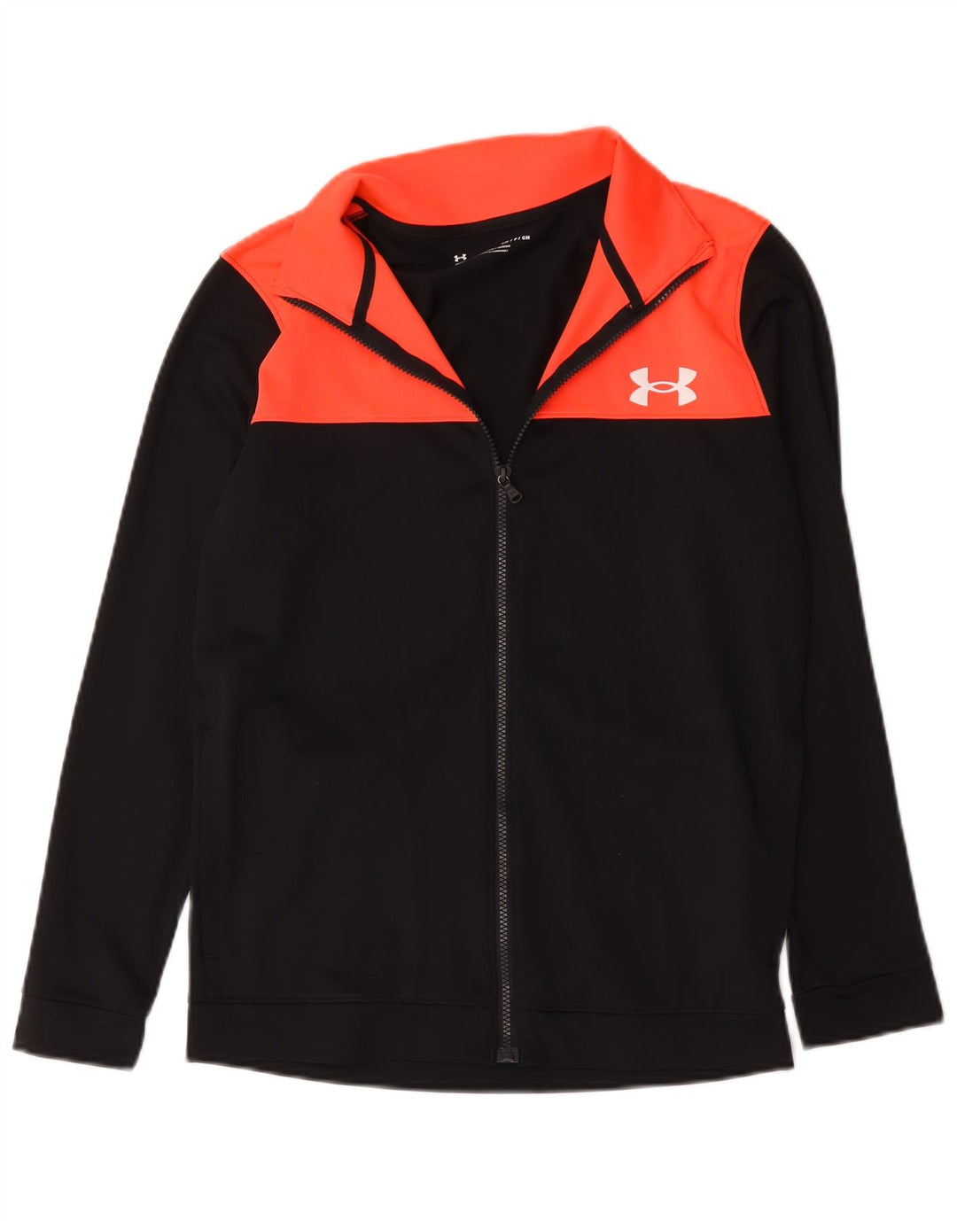 Under Armour Mens Fitted Tracksuit Top Jacket Small Black Colourblock