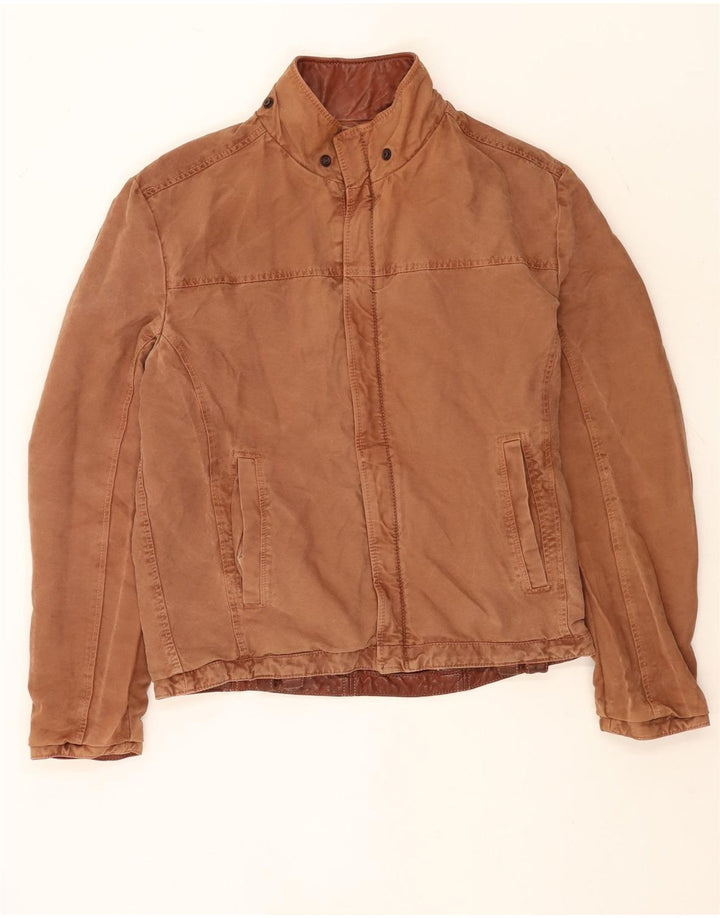Vintage Mens Reversible Leather Jacket UK 40 Large Brown