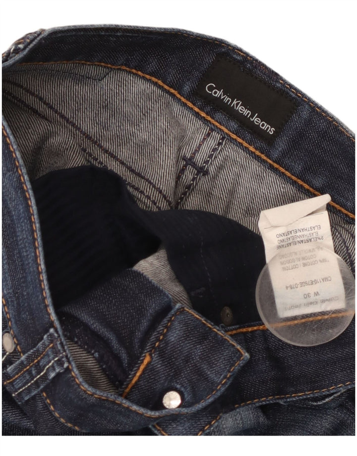 Calvin Klein Womens Straight Jeans W30 L30 Blue Cotton