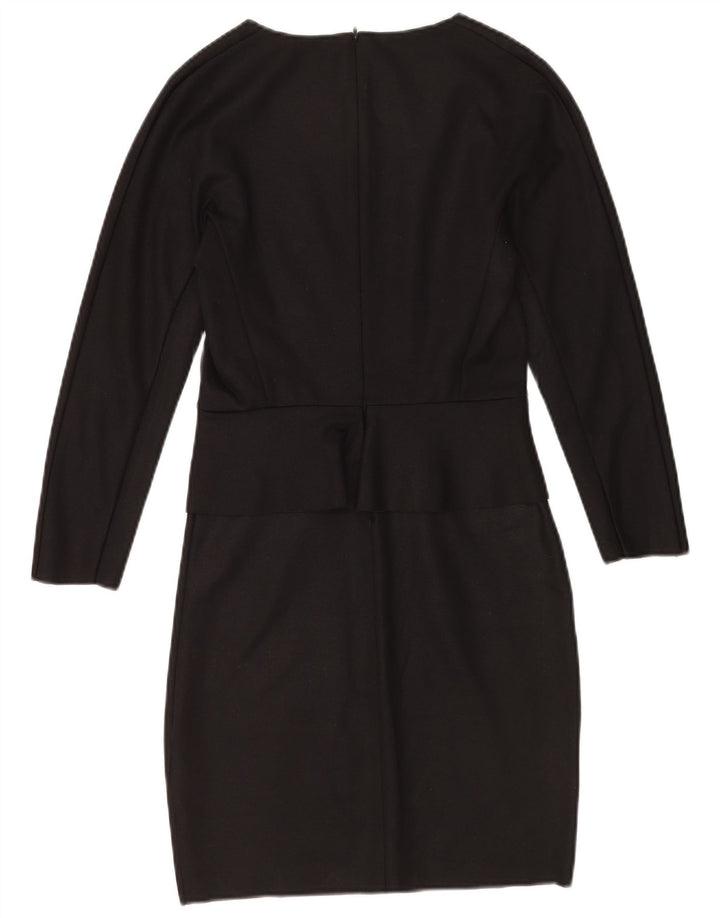 Cos Womens Long Sleeve Sheath Dress UK 6 XS Black Polyester