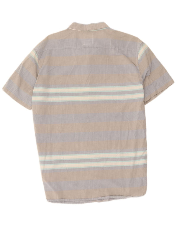 Levi's Mens Short Sleeve Shirt XL Grey Striped Cotton
