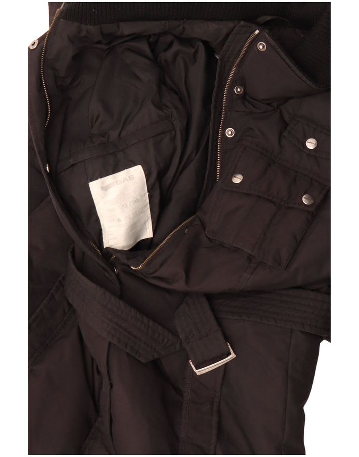 Gas Womens Padded Coat IT 44 Medium Black Polyester