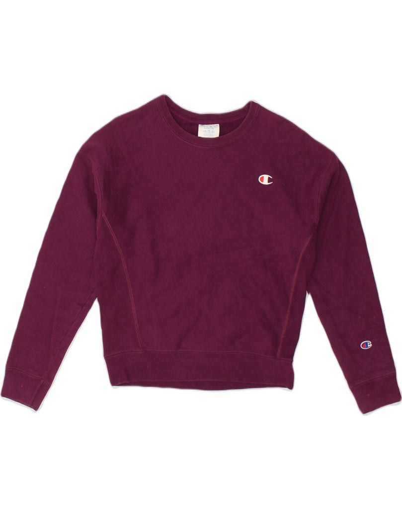 CHAMPION Womens Sweatshirt Jumper Medium Burgundy Cotton | Vintage Champion | Thrift | Second-Hand Champion | Used Clothing | Messina Hembry 