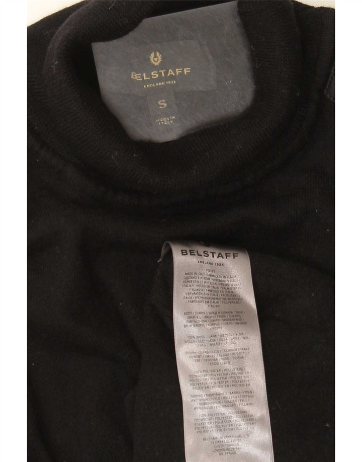 Belstaff Mens Roll Neck Jumper Sweater Small Black Wool