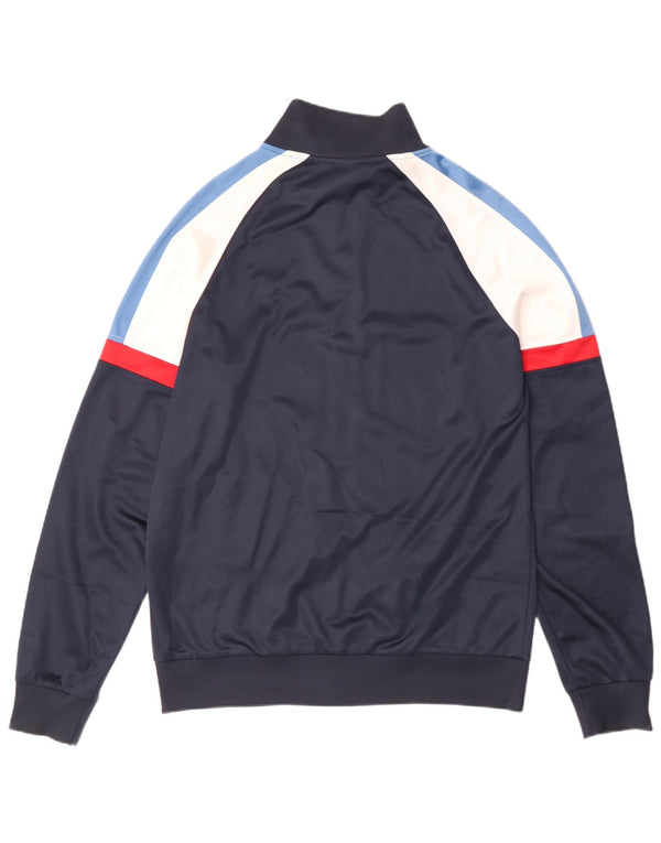 Diadora Mens Tracksuit Top Jacket Large Navy Blue Colourblock Polyester