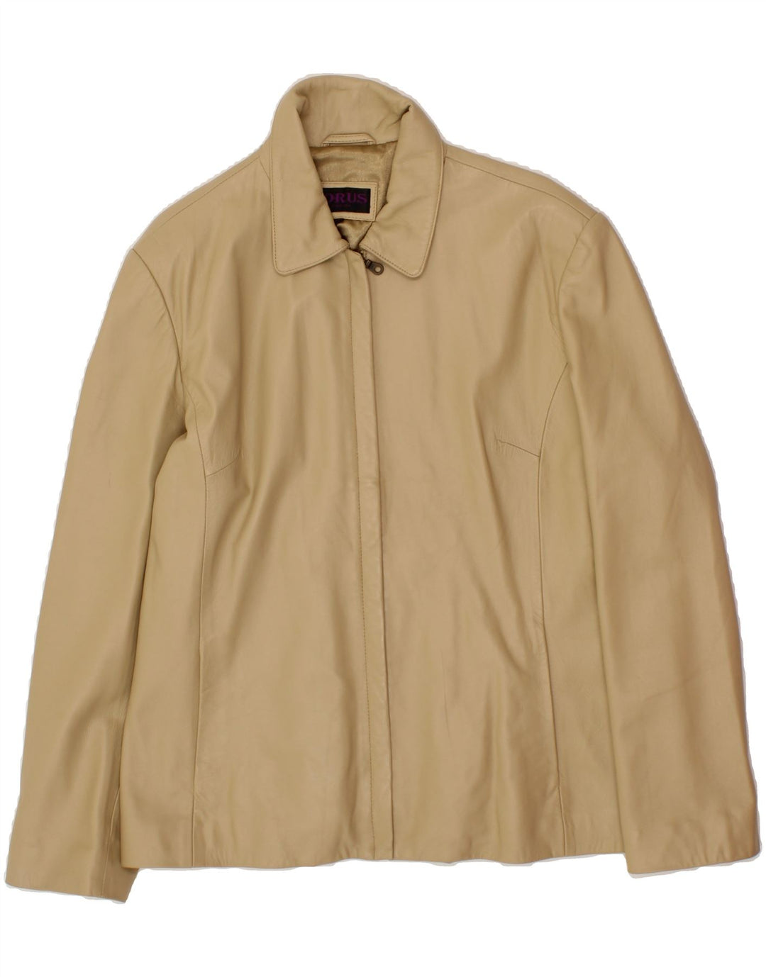 TORUS Womens Leather Jacket UK 20 2XL Beige Leather Vintage Torus and Second-Hand Torus from Messina Hembry 