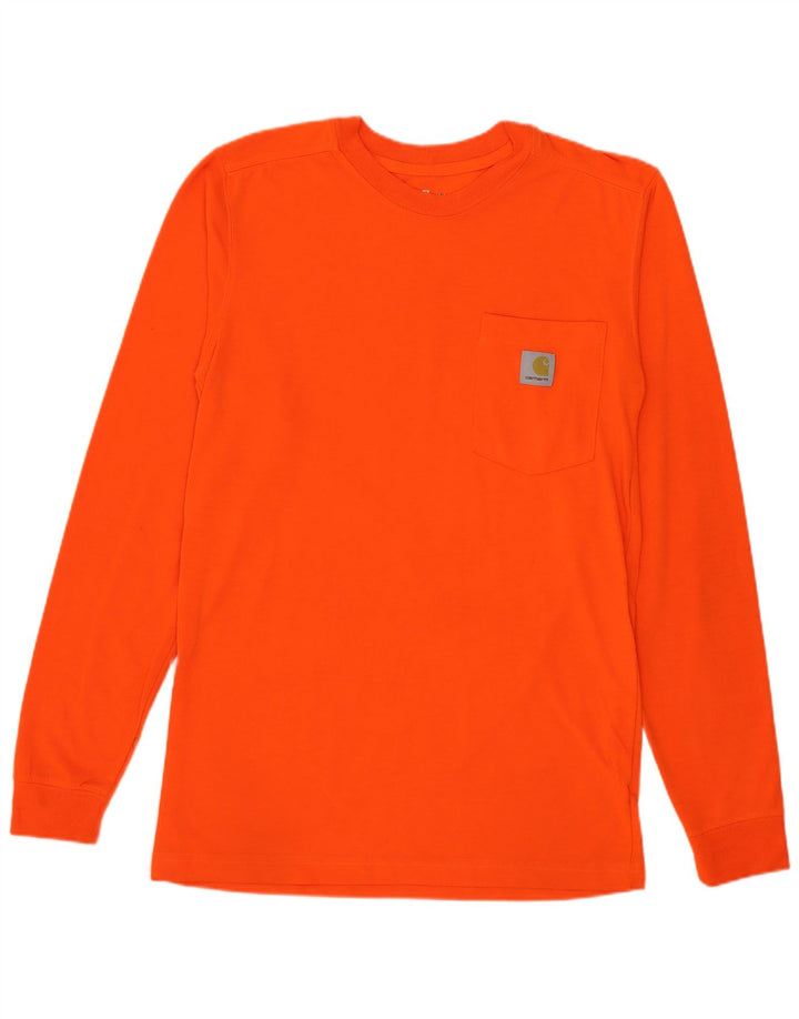 Carhartt Mens Top Long Sleeve Small Orange Polyester