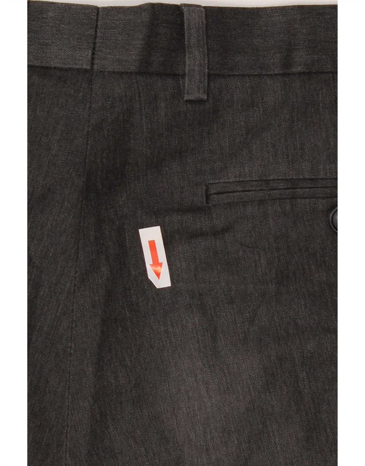 Marks & Spencer Mens Straight Chino Trousers W34 L31 Grey Polyester