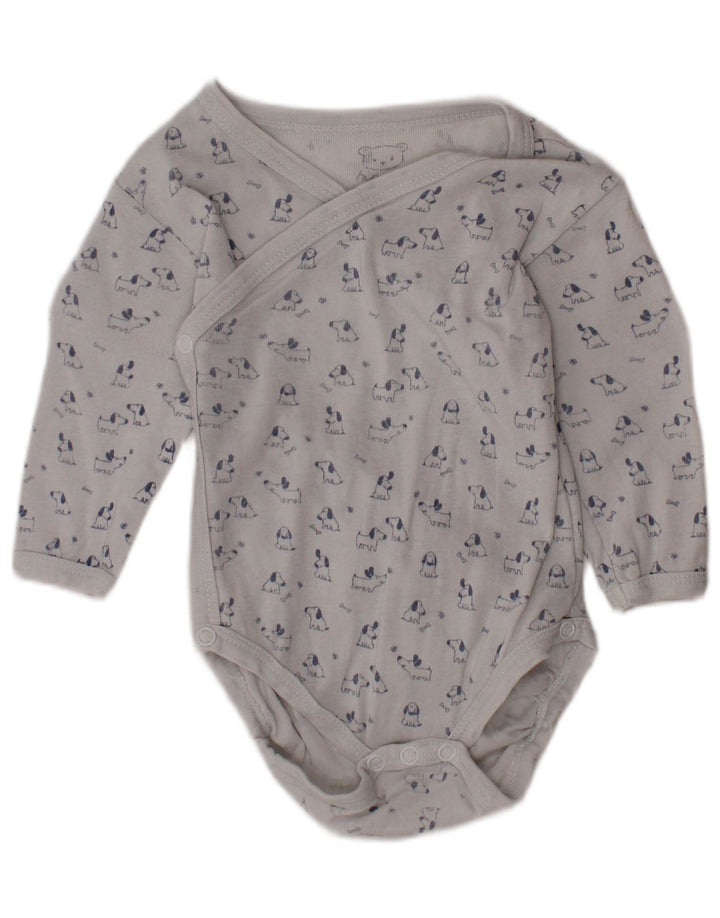 VINTAGE Baby Boys Graphic Bodysuit 0-3 Months White