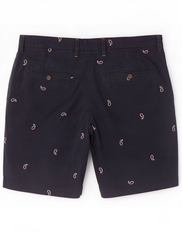 Ted Baker Mens Chino Shorts Large W36 Navy Blue Paisley Cotton