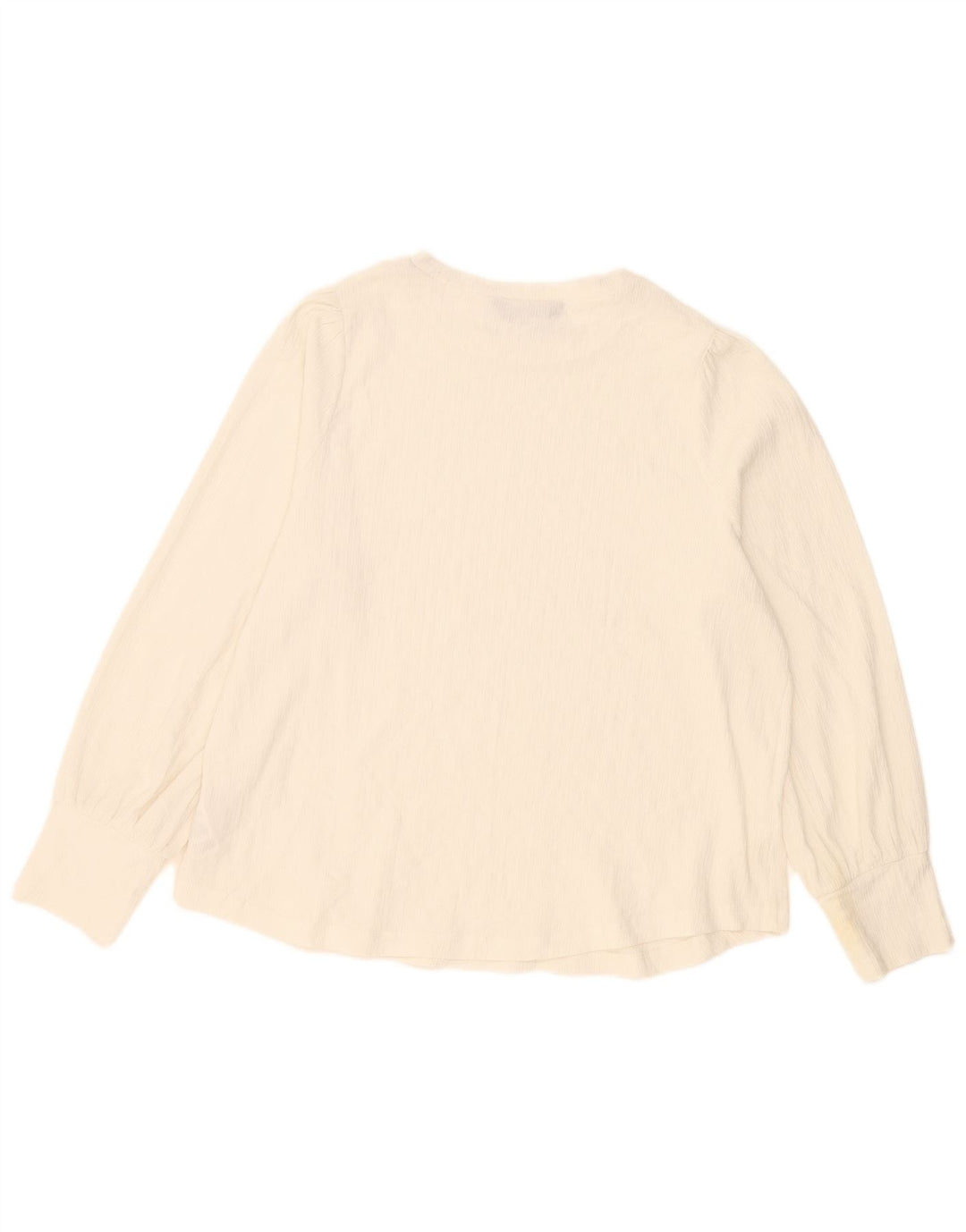 Marks & Spencer Womens Long Sleeve Blouse Top UK 16 Large Off White