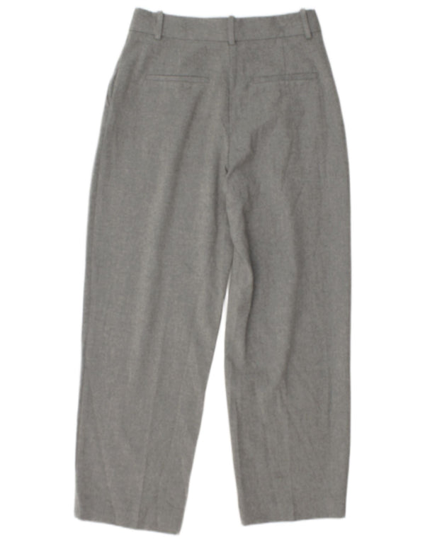Zara Womens Loose Fit Casual Trousers XS W25 L27 Grey Polyester