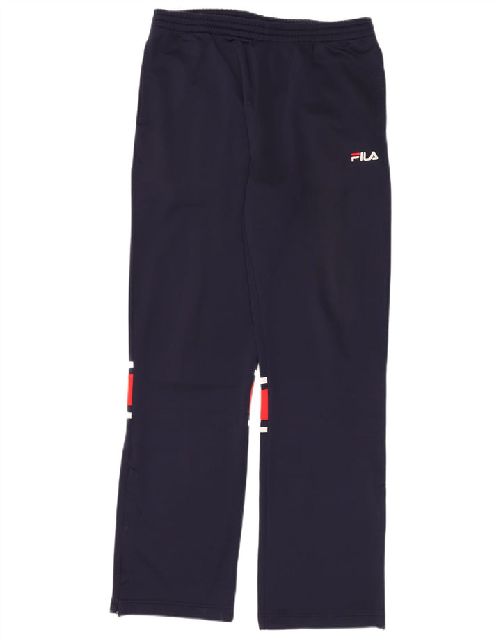 Fila Mens Tracksuit Trousers Small  Navy Blue Colourblock Polyester