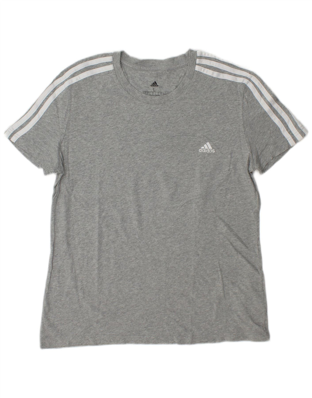ADIDAS Womens T-Shirt Top UK 16/18 Large Grey Cotton