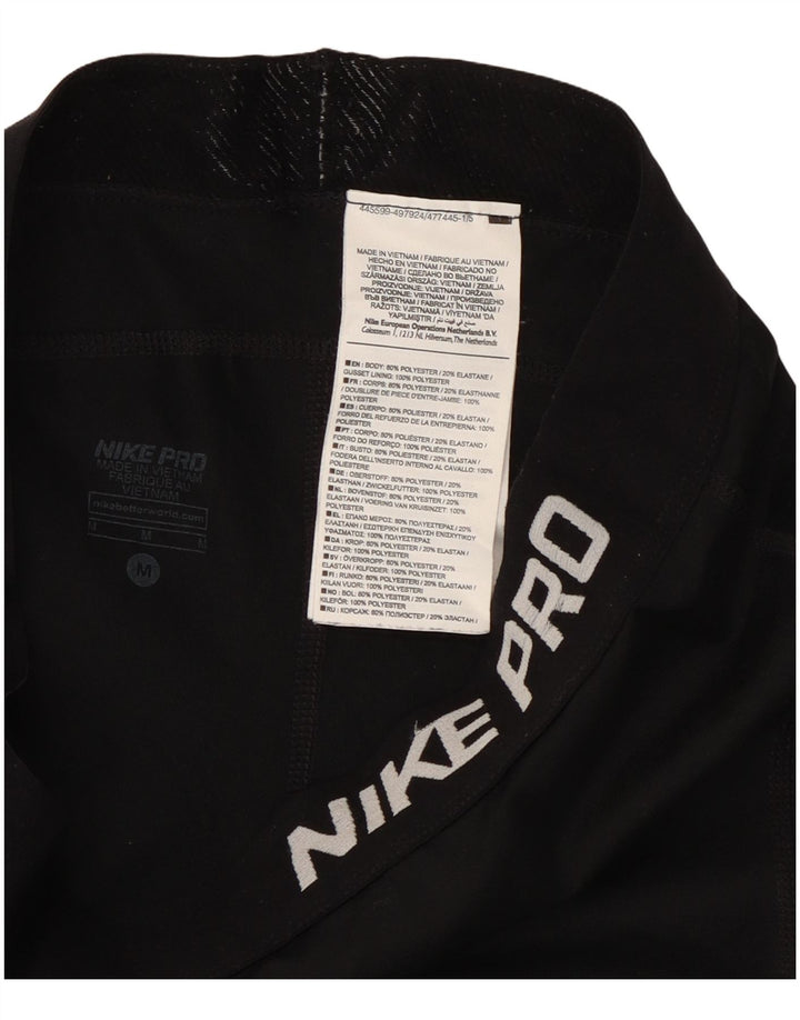 Nike Womens Dri Fit Graphic Capri Leggings UK 12 Medium  Black Polyester