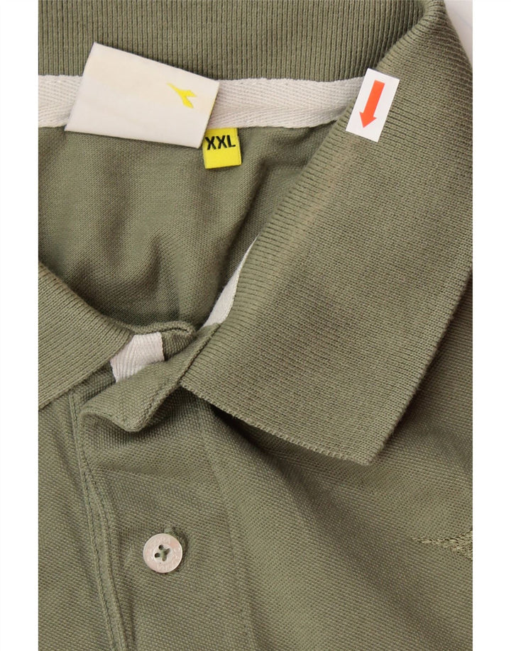 DIADORA Mens Polo Shirt 2XL Green Cotton Vintage Diadora and Second-Hand Diadora from Messina Hembry 