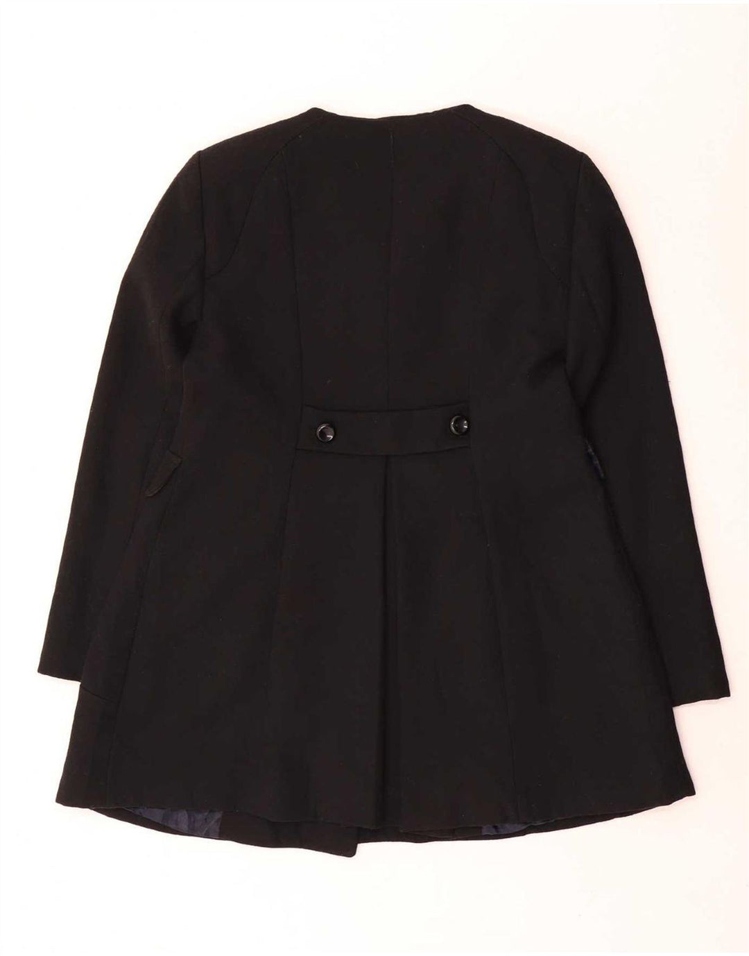 Zara Womens Double Breasted Coat UK 18 XL Black