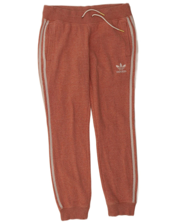 Adidas Womens Tracksuit Trousers Joggers UK 12 Medium Pink Cotton