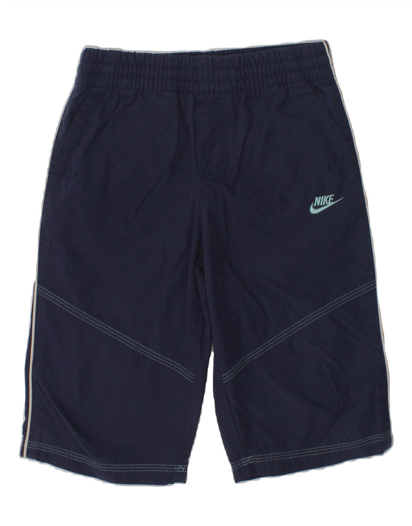 NIKE Boys Bermuda Shorts 4-5 Years Small Navy Blue | Vintage Nike | Thrift | Second-Hand Nike | Used Clothing | Messina Hembry 