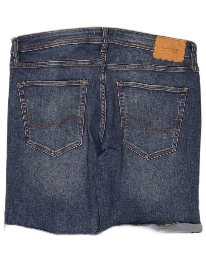 Jack & Jones Mens Regular Distressed Denim Shorts Large W36 Blue Cotton