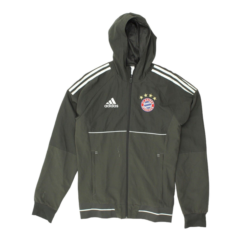 Bayern Munich Champions League Mens Grey Adidas Hooded Rain Jacket | Sportswear | Vintage Messina Hembry | Thrift | Second-Hand Messina Hembry | Used Clothing | Messina Hembry 