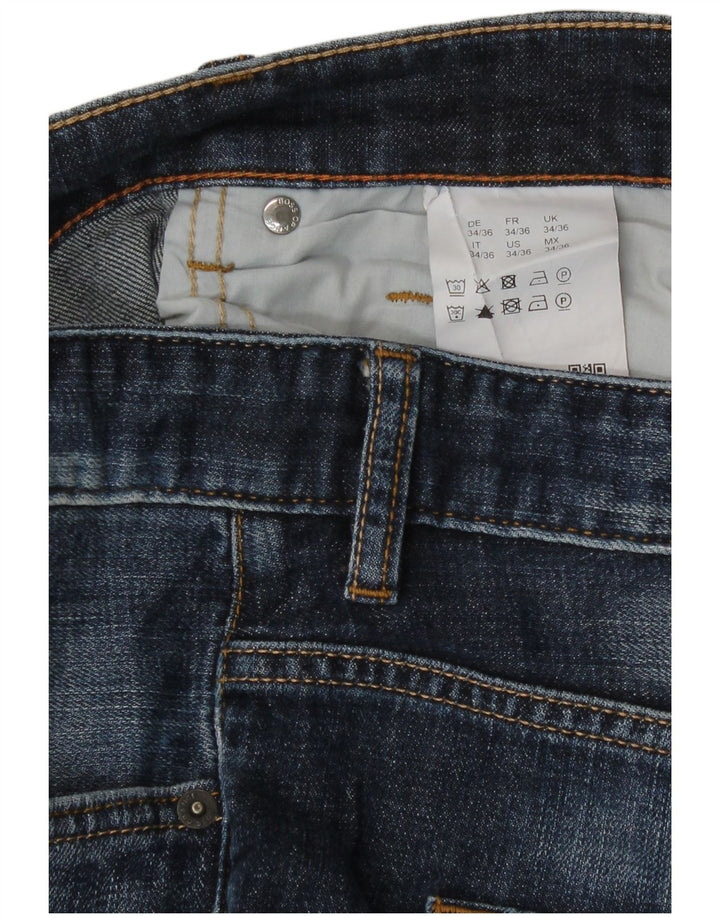 Hugo Boss Mens Straight Jeans W34 L36 Blue Cotton