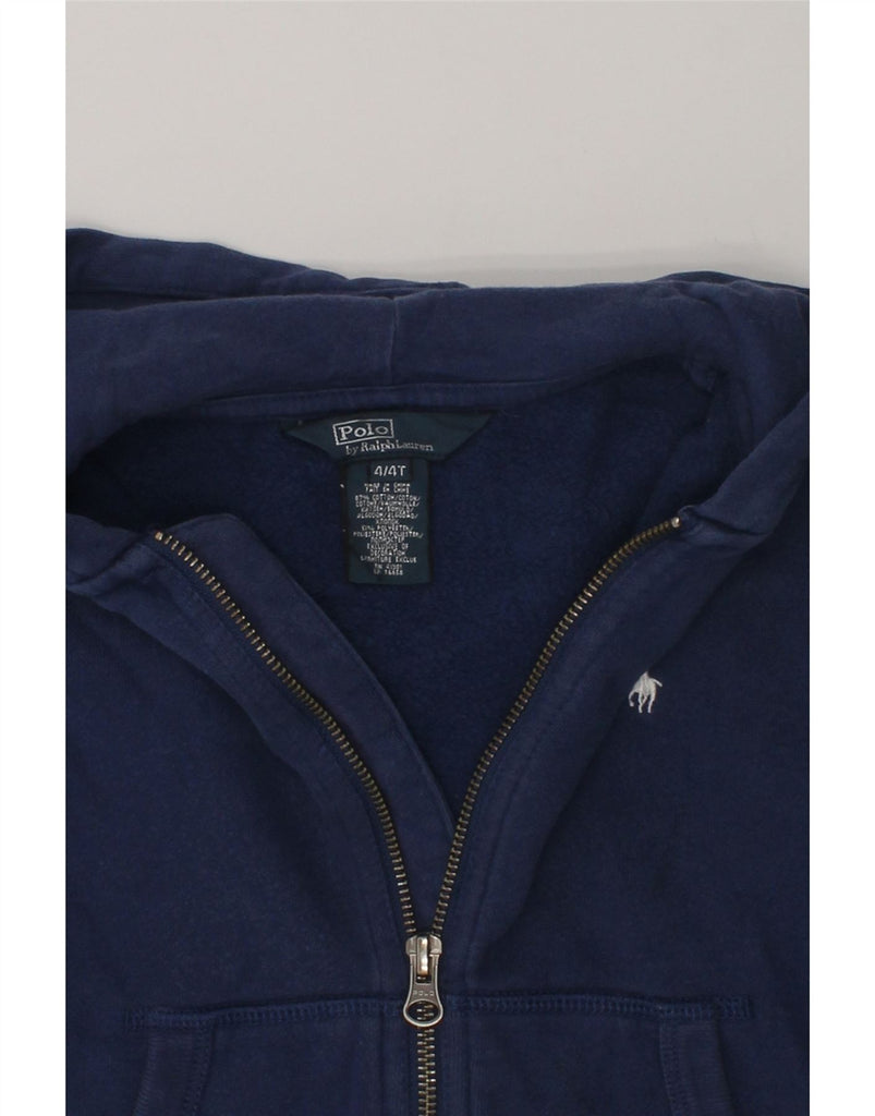 POLO RALPH LAUREN Boys Zip Hoodie Sweater 3-4 Years Navy Blue Cotton | Vintage Polo Ralph Lauren | Thrift | Second-Hand Polo Ralph Lauren | Used Clothing | Messina Hembry 