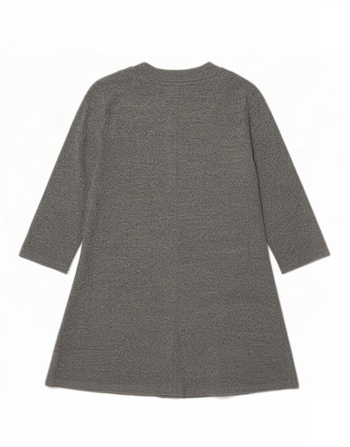 Marks & Spencer Womens 3/4 Sleeve A-Line Dress UK 12 Medium Grey Polyester