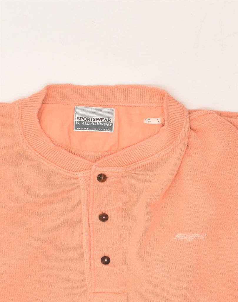 KRIZIA Mens Sweatshirt Jumper XL Orange Cotton | Vintage Krizia | Thrift | Second-Hand Krizia | Used Clothing | Messina Hembry 