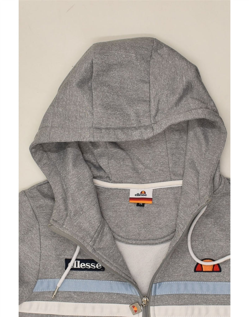 ELLESSE Boys Zip Hoodie Sweater 13-14 Years Grey Polyester | Vintage Ellesse | Thrift | Second-Hand Ellesse | Used Clothing | Messina Hembry 