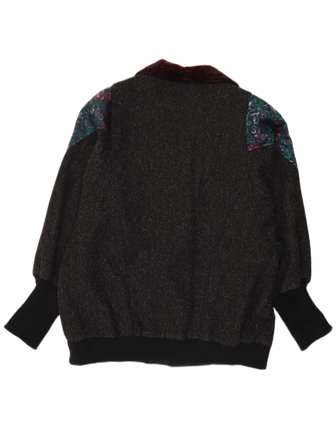 Maggie Lawrence  Womens Windbreaker Coat US 18 2XL Grey Floral Wool