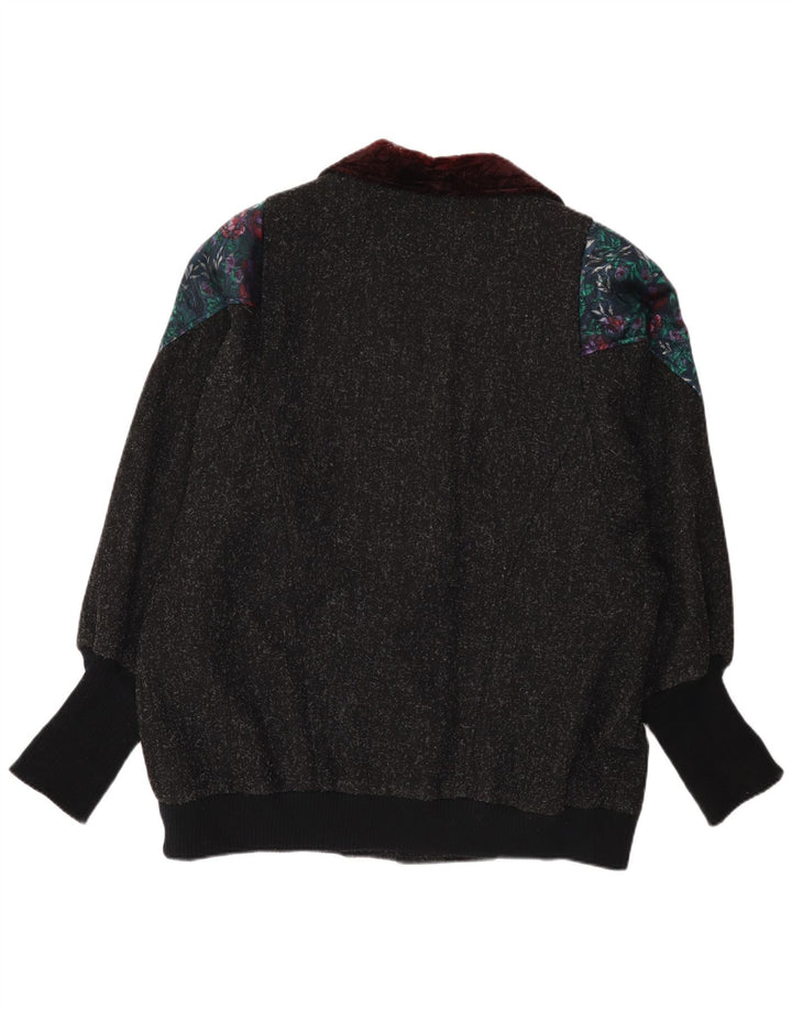 Maggie Lawrence  Womens Windbreaker Coat US 18 2XL Grey Floral Wool