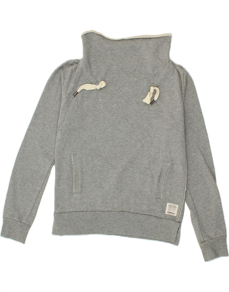 MEETING Womens Sweatshirt Jumper UK 16 Large Grey Cotton Vintage Meeting and Second-Hand Meeting from Messina Hembry 