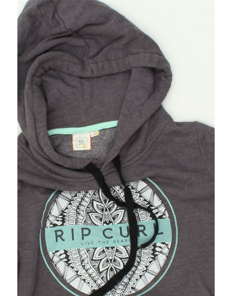 RIP CURL Womens Graphic Hoodie Jumper UK 8 Small  Grey | Vintage Rip Curl | Thrift | Second-Hand Rip Curl | Used Clothing | Messina Hembry 