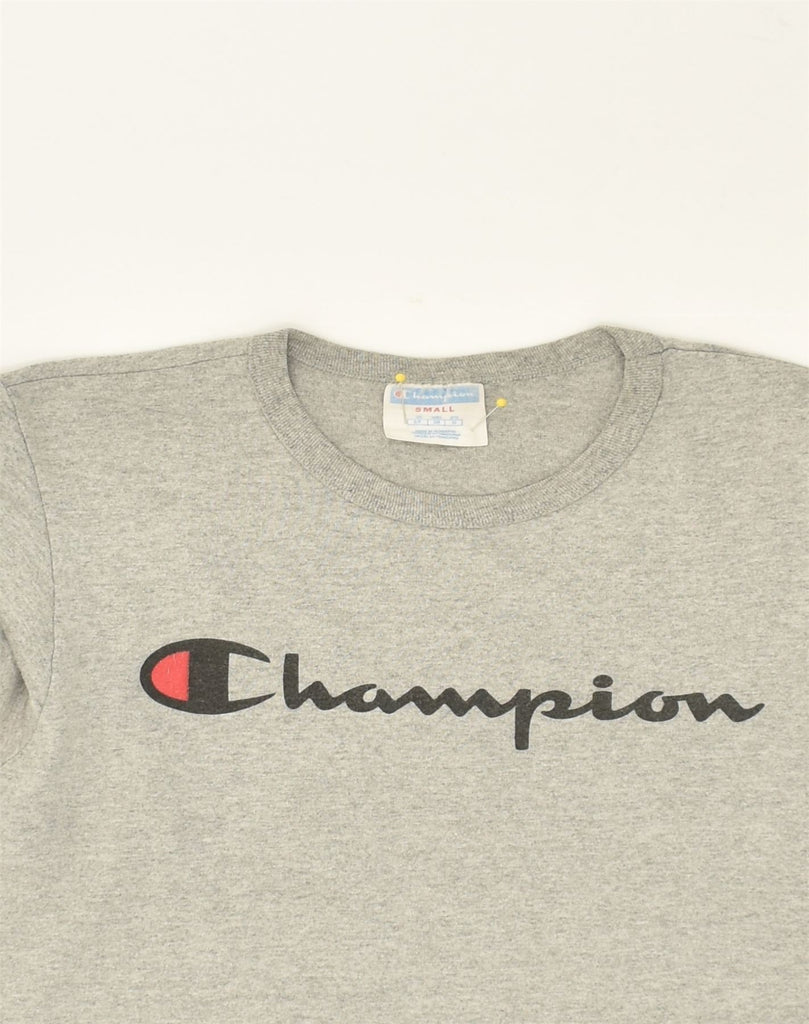 CHAMPION Mens Graphic Top Long Sleeve Small Grey Cotton | Vintage Champion | Thrift | Second-Hand Champion | Used Clothing | Messina Hembry 