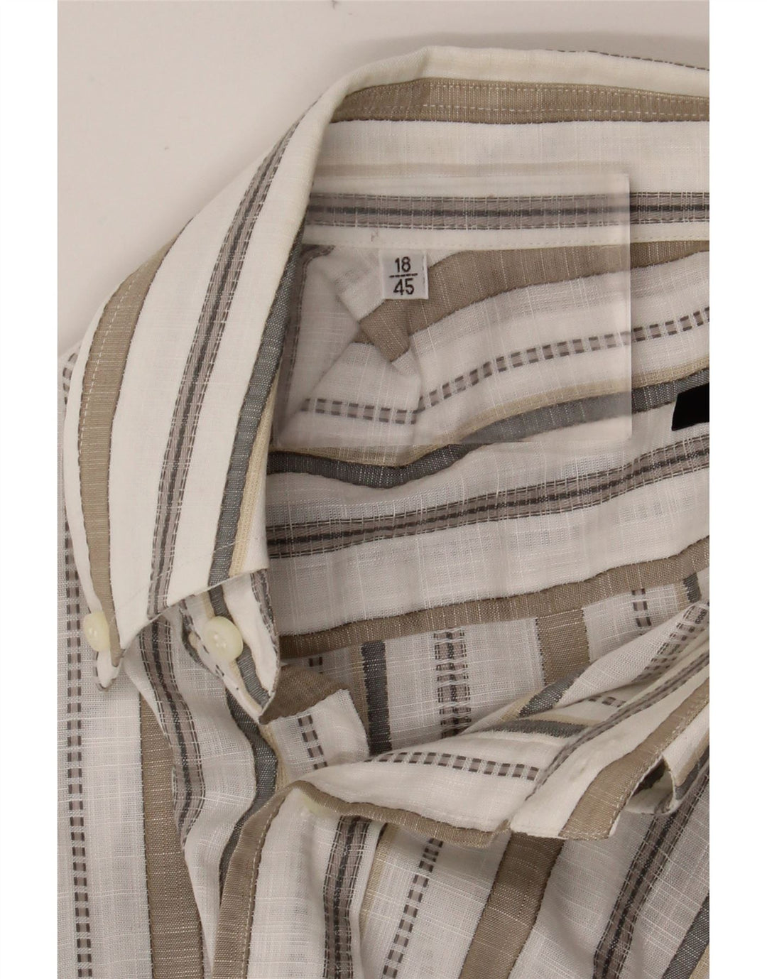 ROCCOBAROCCO Mens Shirt Size 45 18 2XL Off White Striped