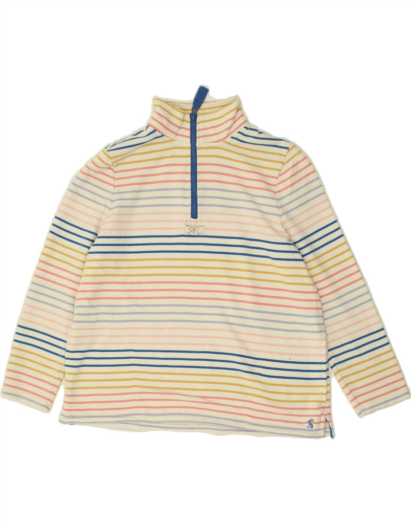 JOULES Womens Zip Neck Sweatshirt Jumper UK 12 Medium Multicoloured | Vintage Joules | Thrift | Second-Hand Joules | Used Clothing | Messina Hembry 