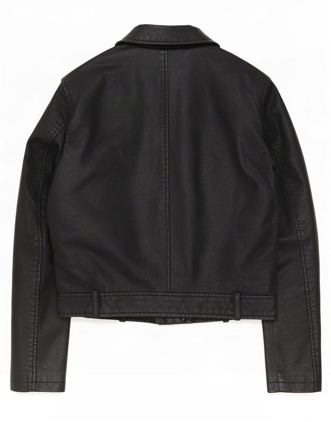 Cavalini Womens Faux Leather Biker Jacket UK 16 Large Black Polyethylene