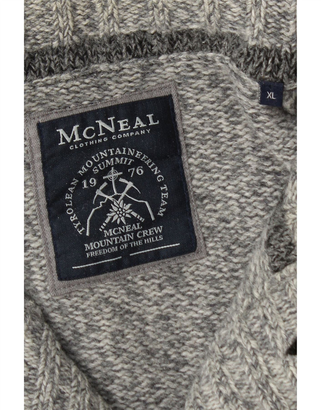 McNeal Mens Cardigan Sweater XL Grey Flecked Lambswool