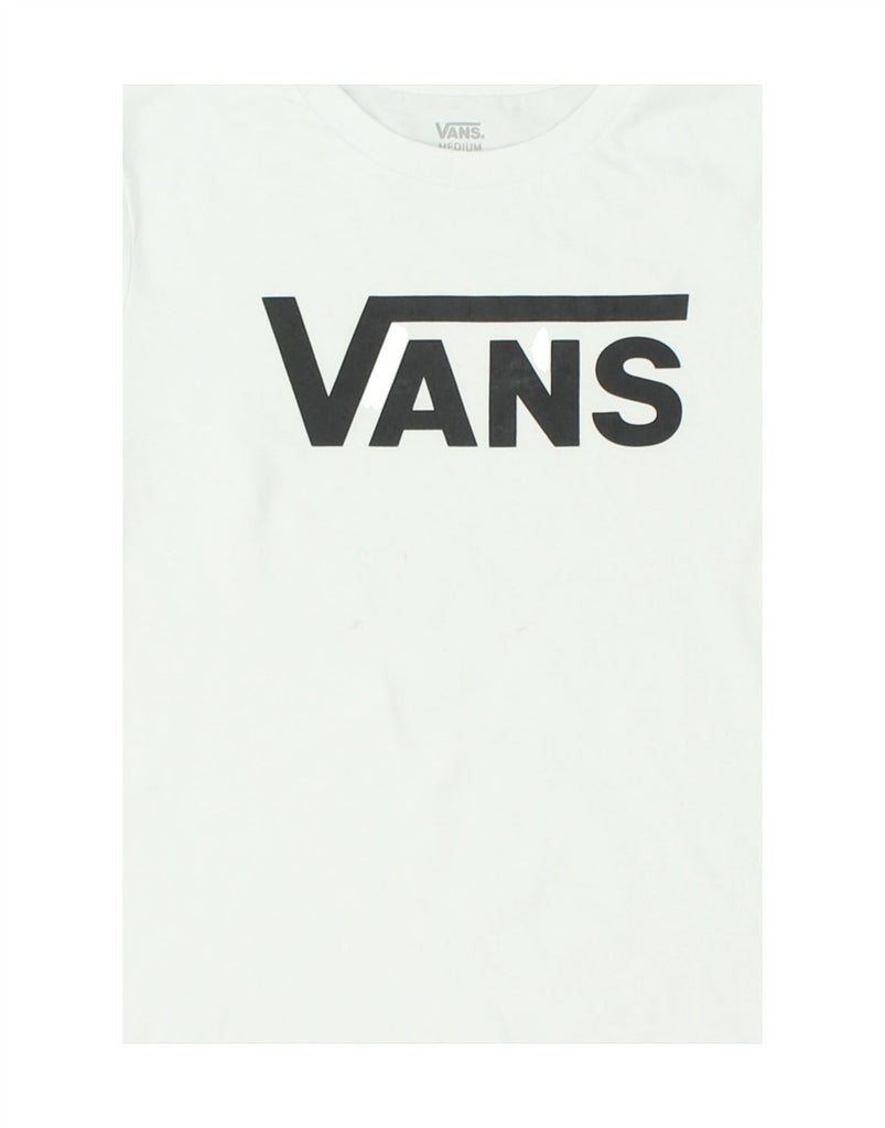 VANS Womens Graphic T-Shirt Top UK 14 Medium White Cotton | Vintage Vans | Thrift | Second-Hand Vans | Used Clothing | Messina Hembry 