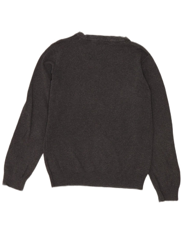 John Lewis Girls V-Neck Jumper Sweater 9-10 Years Grey Cotton