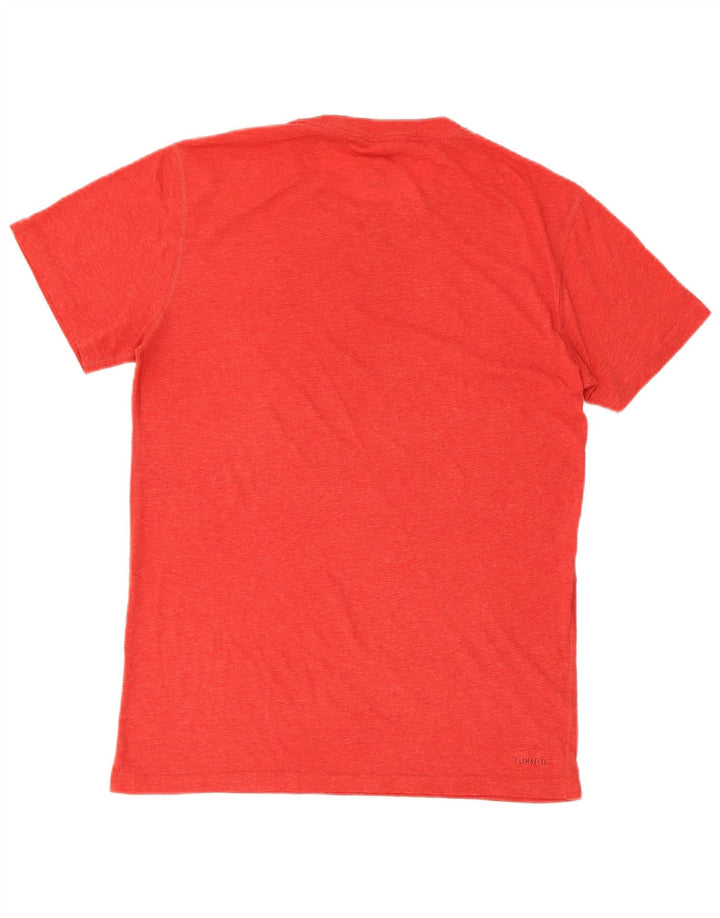 Adidas Mens Short Sleeve Regular T-Shirt Top Small Red Polyester